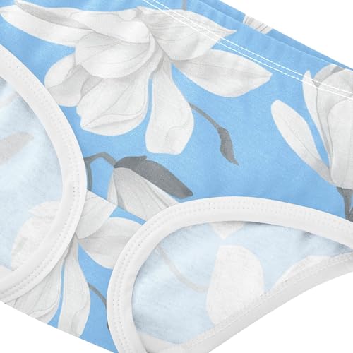Blue White Magnolia Flowers Pastel Toddler Girls Underwear 2t Cotton Cute Panties Girl Stylish Kids Undies Briefs4
