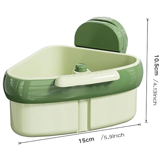 Cureaway Suction Cup Sink Corner Rack, Cureaway Suction Cup Sponge Holder, Triangular Hanging Kitchen Strainer Basket, Say Goodbye to Gross Food Scraps and Smelly Sinks (Yellow)