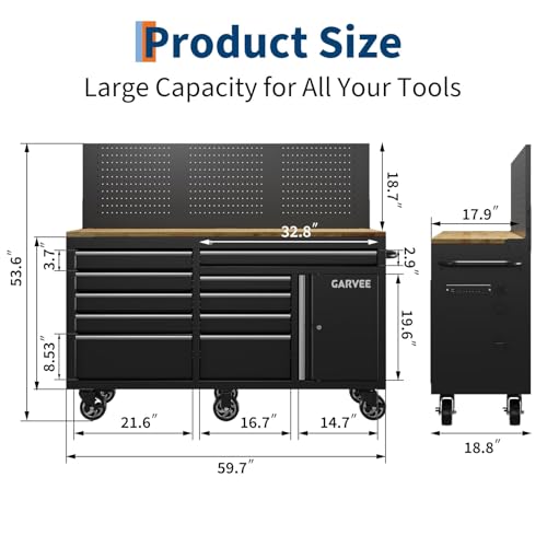 Garvee 60-in 10-Drawer Tool Chest