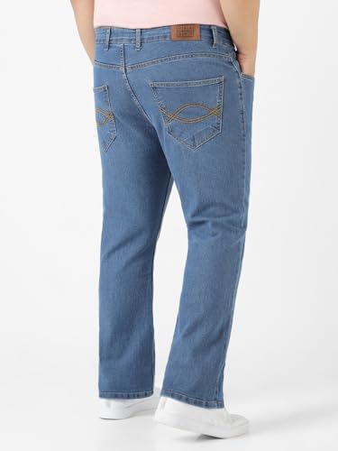 Image of Urbano Plus Men's Regular Fit Mid Rise Washed Denim Bootcut Jeans Stretchable