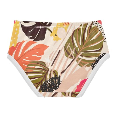 Colorful Tropical Leaves Panties Little Girl Toddler Girls Underwear Cotton Personalized Briefs Undies Kids 2t2