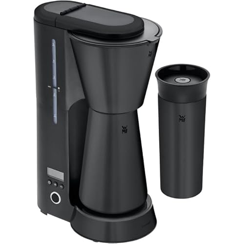 WMF Küchenminis Aroma - Cafetera de filtro con jarra isotérmica, 870 W, taza isotérmica para llevar, pequeña máquina de café para llevar, temporizador, acero inoxidable, color negro mate WMF Küchenminis Aroma - Cafetera de filtro con jarra isotérmica, 870 W, taza isotérmica para llevar, pequeña máquina de café para llevar, temporizador, acero inoxidable, color negro mate