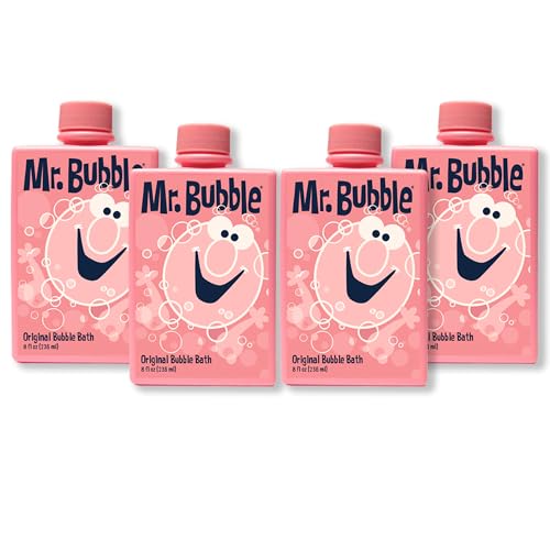 Mr. Bubble Original Bubble Bath, Bubblegum Scent, 8 oz Retro Bottle, 4-Pack