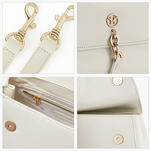 Image of VICTORIA HYDE Women's Small Satchel Handbag Crossbody Purse Top Handle Bag (White)