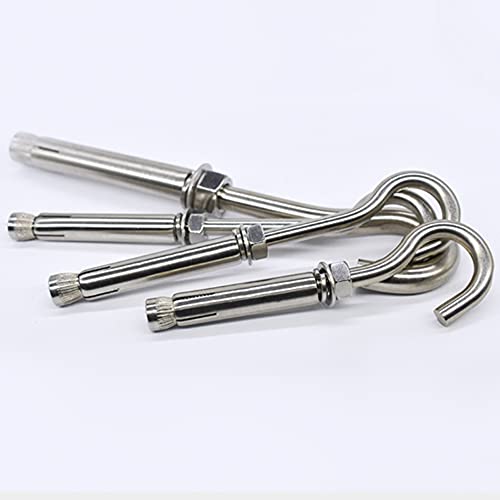 8X NUZAMAS M10 Expansion Screw Bolts Hook 304 Stainless Steel Anchor Bolts with Open Hook Sleeve Screw for Wall Masonry Concrete Expansion Heavy Duty Bolts - Image 4