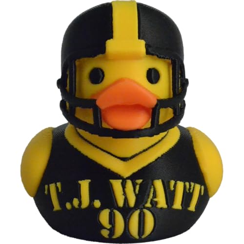 Alberts Gifts Pittsburgh TJ Watt Football Duck/Black & Gold Hard Plastic Figure