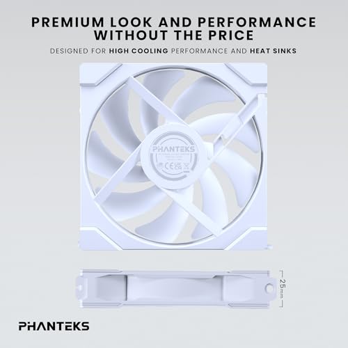 Ventilateur Phanteks M25 Gen2 Reverse RGB 14cm Blanc pour boîtier PC - 6