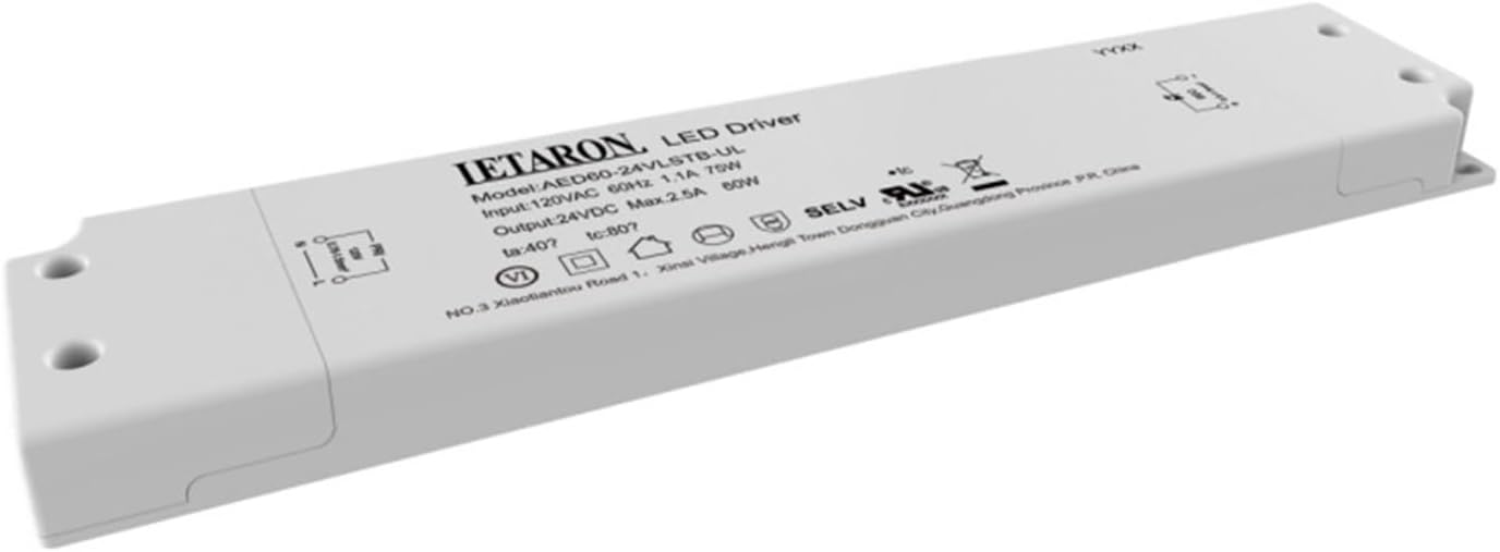 2pcs 60W12V Ultra-Thin Constant Voltage Driver AED60-24VLSTB-UL Bathroom Mirror LED Light Touch Switch