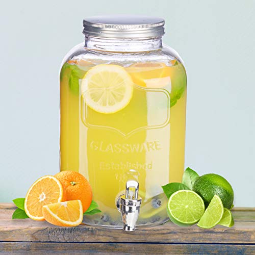 Foto von Relaxdays Getränkespender 5 l, Glas, Zapfhahn, klar