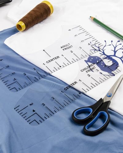 LOZTBUE 8-teiliges T-Shirt-Schneidlineal-Set, T-Shirt-Schneidwerkzeug, T-Shirt-Schneidlineal, T-Shirt-Zentrierwerkzeug, T-Shirt-Schneidlinealführung, transparent