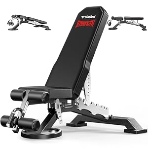 Adjustable Weight Bench, 1800LBS Heavy Duty Workout Bench for Home Gym | Commercial Strength Training Bench with Removable Leg Holder, Supports Full Body Workouts with Flat Incline Decline Sit Up