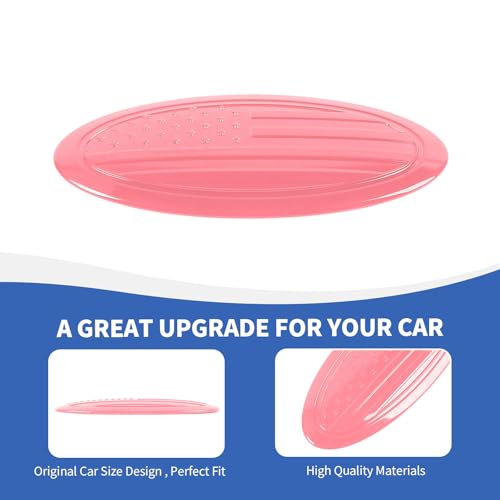 Image of RAZPOY for Bronco Emblem Cover, 5.31inch Rear Tailgate Overlay Badge Emblem Cover Trim Fit for 2021-2026 Ford Bronco & Bronco Sport, USA Flag Pink