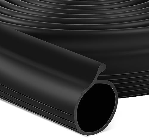 18 FT Garage Door Bottom Seal Rubber 0.19" P Bulb Bottom Garage Weather Stripping for Single Channel, Flexible Weatherproof Replacement Strip Seal Fits Single Track Garage Doors (18FT, Black)