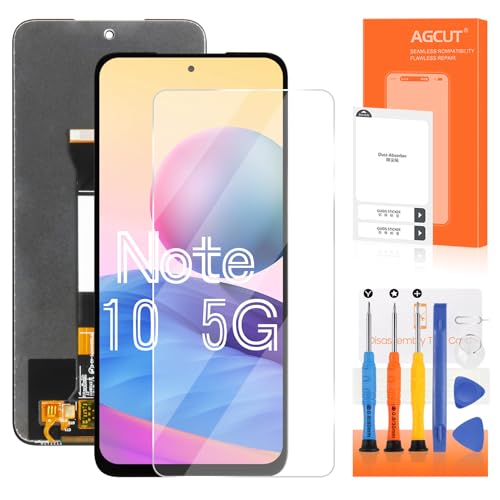 AGCUT Pantalla para Redmi Note 10 5G LCD Display para Xiaomi Redmi Note 10 5G M2103K19G M2103K19C LCD Reemplazo Pantalla Táctil Digitizer Full Assembly con Herramientas (Negro)