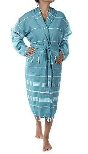 image for Cacala 100% Turkish Cotton Kimono Design Pestemal Unisex Bathrobe, Lux