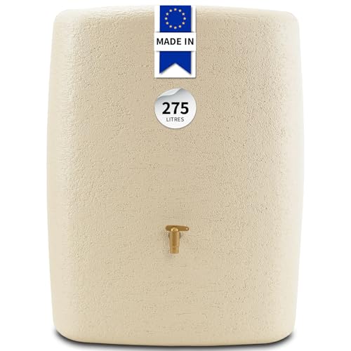 4rain Terra Récupérateur d’Eau de Pluie 275L Sable – Cuve de récupération compacte et Robuste – Réservoir d’Eau décoratif pour Jardin, terrasse,...