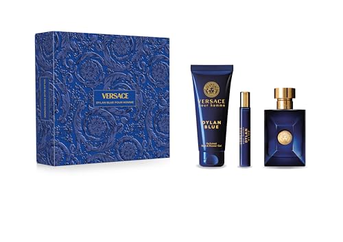 Versace Dylan Blue Men 3.4 Oz EDT + 5.0 Oz Shower Gel + 10Ml EDT