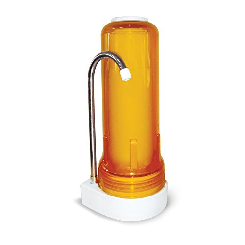 Ecosoft Countertop Water Filter System for Faucet Mount with Extra Filtration Cartridge - Orange