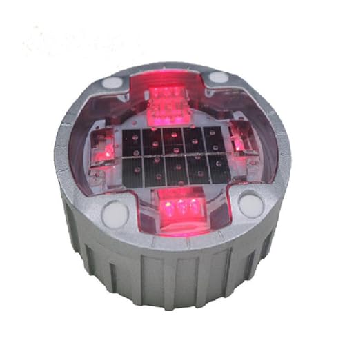 JDKMNE Solar Deck Lights, 75tons Load Capacity Solar Driveway Lights, IP68 Waterproof Ground Lights for Pool/Path/Driveway/Landscape(red)