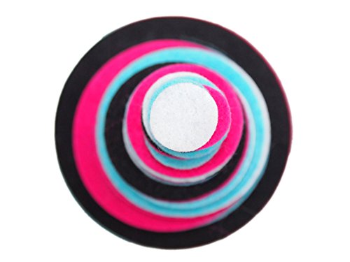 Image of Playfully Ever After Black, Pink, Turquoise & White Craft Felt Circles (Mixed Size Pack - 56pc)