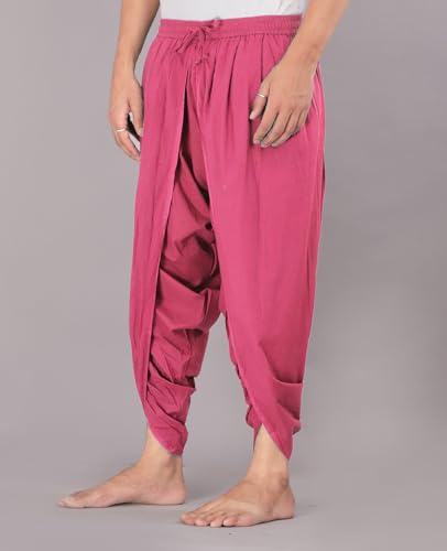 Image of Urali Men's Solid 100% Cotton Dhoti Pants - D100A