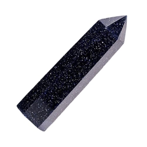 LAPYAPPE Varita Hexagonal de Piedra de Cristal Natural Negra para Decoración del Hogar y Práctica de Meditación, Columna de Cristal Pulida de 7-8 Cm