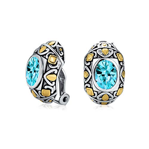 Boucles d'oreilles clip ovales bleu aqua pour illuminer vos tenues d'été
