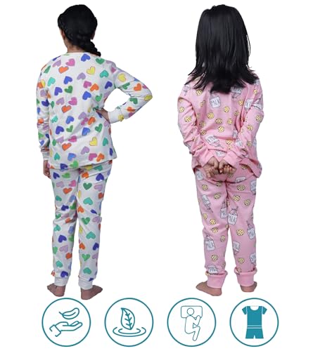 Image of Hestia | H.NSG.N.1 | Kids Girls Nightwear | Sleepwear | Cotton |Trouser Full Sleeves Tshirt | Elastic Waist |Night Dress with Pyjama Tshirts for Girls|All Over Horse Printed |Blue Color 4-6Yrs |Set 1