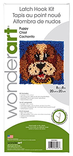 Image of Wonderart 426136C Puppy Latch Hook Kit, 8 inch X 8 inch