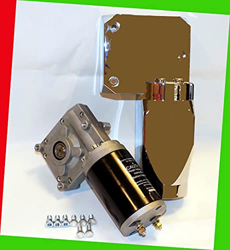 Dump Truck Trailer Tarp Motor with Chrome Cover 50:1 1.5 HP Slim Design Replacement Motor for Electric Tarp Systems