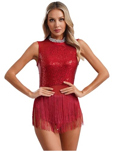 Robe de danse latine ajustée anti-glissement avec justaucorps de ballet