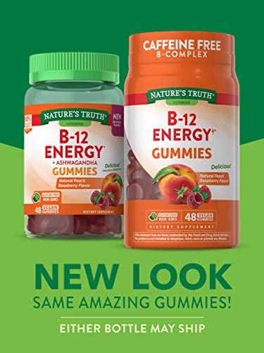 B-Energized Energy Gummies | 48 Count | With B-Vitamins, L-Carnitine & Ashwagandha | Vegan, Non-Gmo & Gluten Free Supplement | By Nature's Truth #TOP2