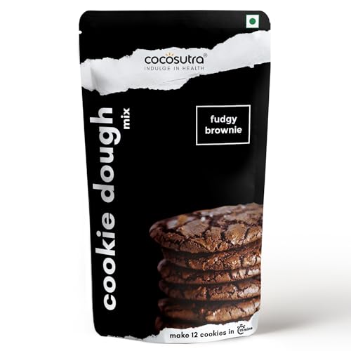 Image of Cocosutra Fudgy Brownie Cookie Dough Mix, 220g | 100% Natural & Vegan, 3 Easy Steps, Whisk, Scoop & Bake