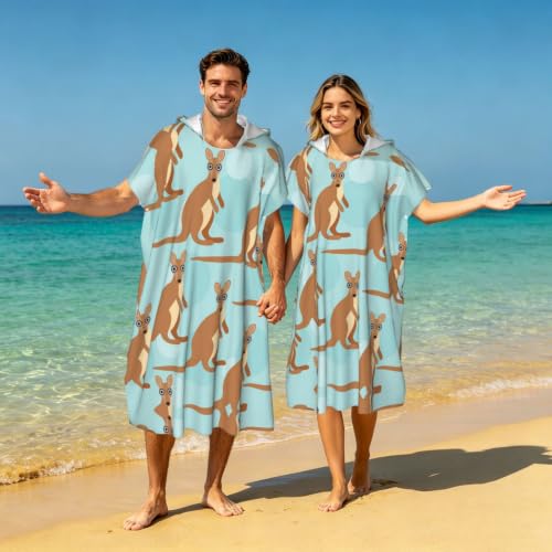 Serviette de plage poncho à capuche microfibre | Peignoir à langer piscine et surf - 7