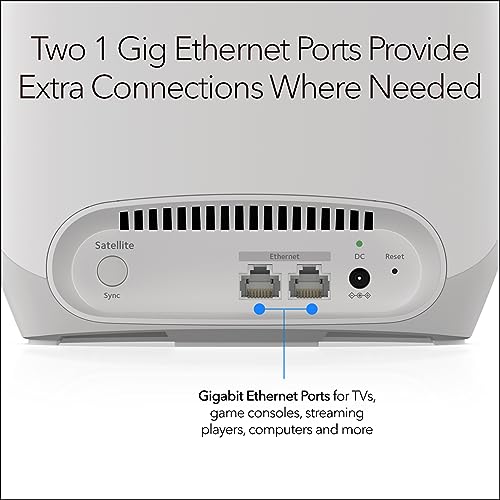 Image of NETGEAR Orbi Whole Home Tri-Band Mesh WiFi 6 Add-on Satellite (RBS760) - Works with Your Orbi WiFi 6 System - Security Features - Adds Coverage up to 2,500 sq. ft. - AX5400 up to 5.4 Gbps | Rbs760-100nas AX5400 Satellite, Adds Up to 2, 500 Sq Ft, 2x 1gbe Lan Ports