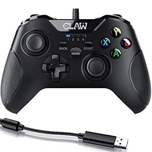 CLAW Shoot Wired USB Gamepad Controller for PC supports Windows XP/7/8/10 with Rubberized Textured Grip and Dual Vibration Motors