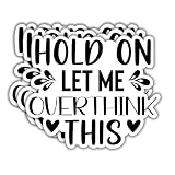 3Pcs Hold On Let Me Overthink This Witty Funny Quotes Vinyl Stickers Durable for Laptops Water Bottles Phones Tumblers Notebooks Cars Mugs Size 2.5 x 3 Inch