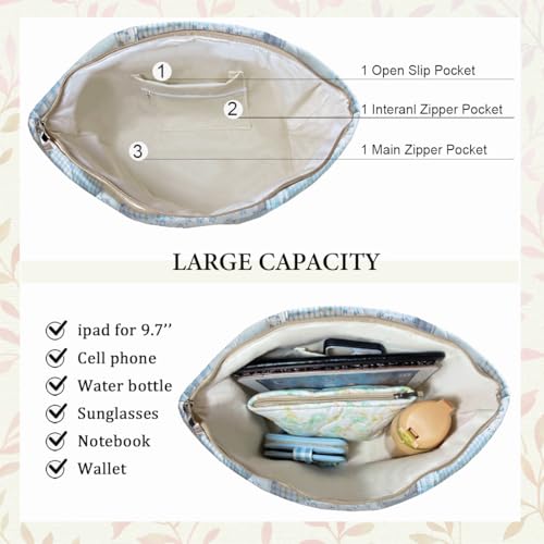 Bolso pequeño tipo tote floral acolchado con cremallera miniatura 4