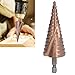 KANASI Step Drill Bit, 4-32mm HSS Cobalt Double Spiral Groove for Metal Drilling and reaming in Industrial workshops
