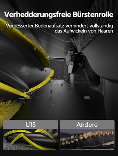 Ultenic Akku Staubsauger, 600W/55000Pa/ 65Min, Staubsauger Kabellos mit GreenEye Technologie, Teleskoprohr& Freistehend, 6 Schichten Filter, Anti-Verhedderungs-Bürste, for Tierhaare/Teppiche/Hartböden 5