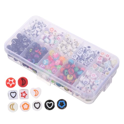 Perles acryliques cœur étoile petites perles espacement bracelets DIY lot multi-usage - 5