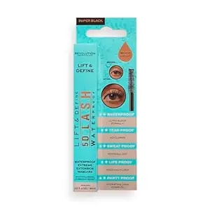 Revolution 5D Lash Waterproof Mascara Volumizing Lashes, Smudge Proof, Quick Drying, Long Lasting l Lash Defining Mascara with 5D Designed Wand for Women 15 ml