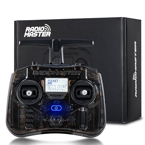 Radiomaster Pocket ELRS Radio Controller Tragbares Hall-Gimbal-Fernsteuergerät mit EdgeTX-Firmware und LED-Licht für FPV-Drohnen, RC-Hubschrauber, Autos, Boote & Multicopter (Ohne Batterien)