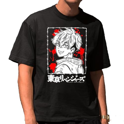 the Fan Tee Camiseta Oversize de Hombre Dibujos Animados Tokio Anime japonés – Banda Callejera y Líder del Rubio, Mikey, Gang 004 L