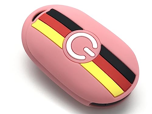 Protection clé Fiat 500e silicone rose Nordecco idéale pour retrouver ses clés facilement