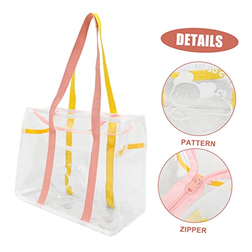 Beach Tote Bag for Women Capacity Tote Bags Zipper Handheld for Summer Travel Reusable Decorative for Shopping and4