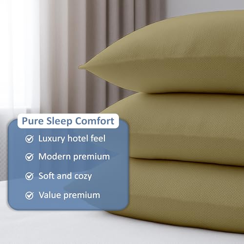 Image of ARLinen Sleeping Pillow Filler Set of 1 - Non-Woven Fabric, Fluffy Cotton Filling, Home, Hospital, Hostel & Travel Use - Taupe 16x24 Inch