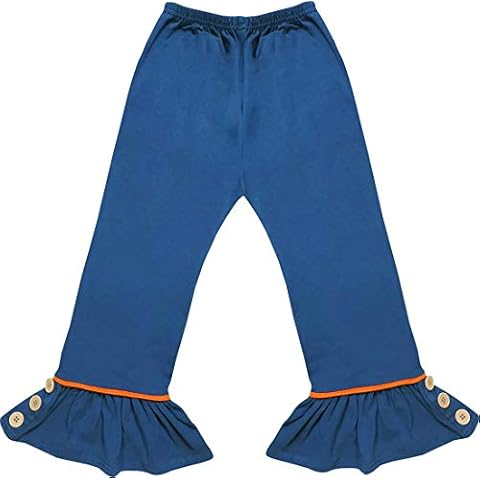 Smocking Bee Boutique Baby Girls Fall Winter Thanksgiving Christmas Ruffles Pants Teal Months 12-18/XXS Cover