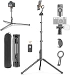 74" Magnetic Phone Tripod with Remote,Tripod Stand for Phone with Strong Magnetic Holder for MagSafe,Camera Tripod Stand with Cold Shoe,Phone Camera Tripod for iPhone/Android,Max Load 3kg/6.6lb