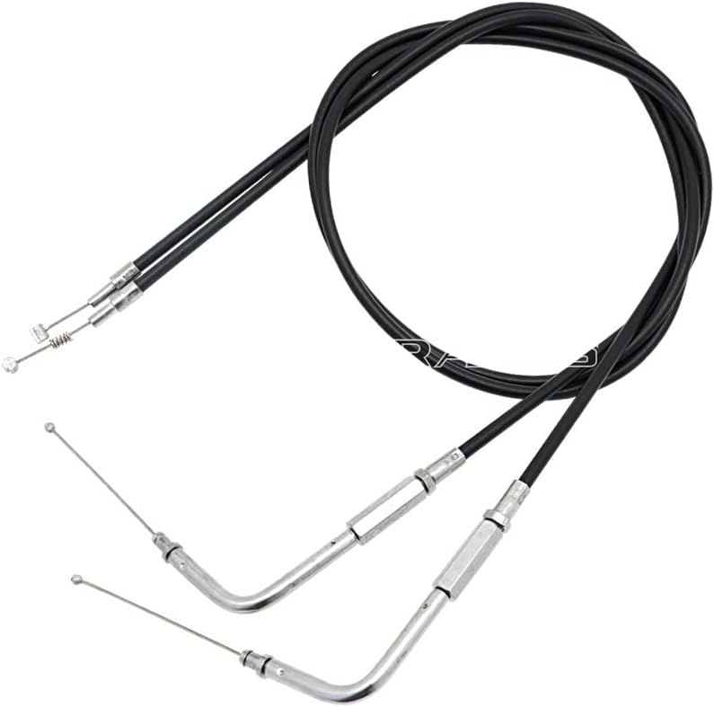 Modified Lengthened Extended Throttle Line Clutch Cable Wire For Harley Iron XL 883 1200 Dyna Softail Fat Boy Heritage Road King (Throttle 110cm)